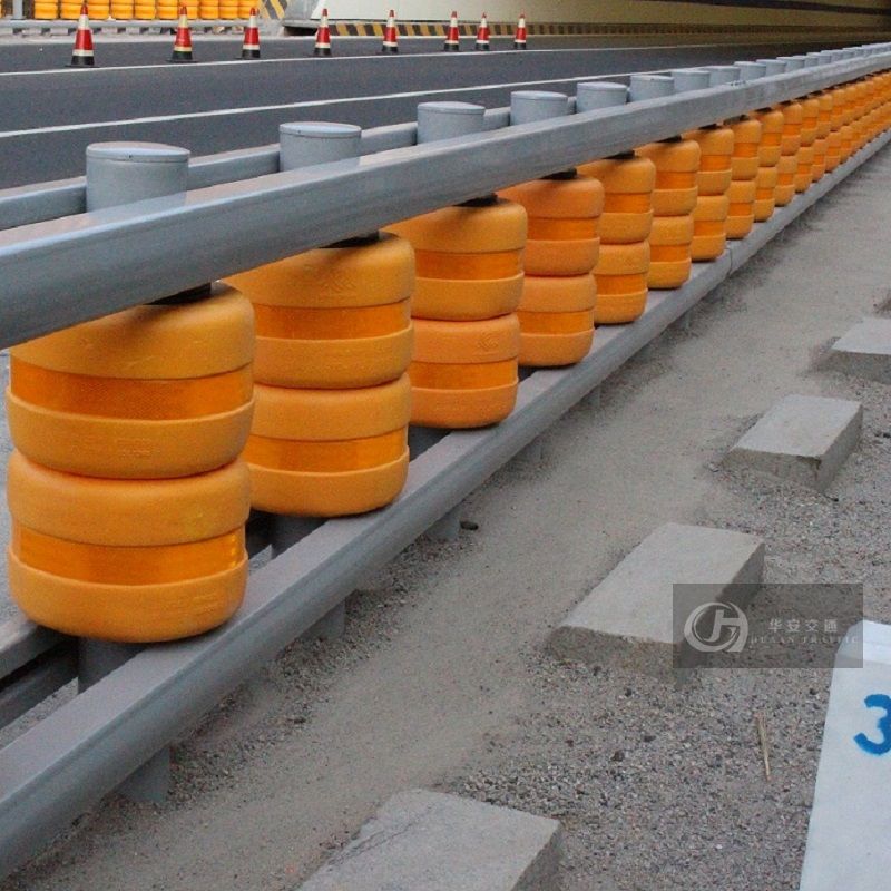 EVA PU PE plastic rolling drum barrier guardrail