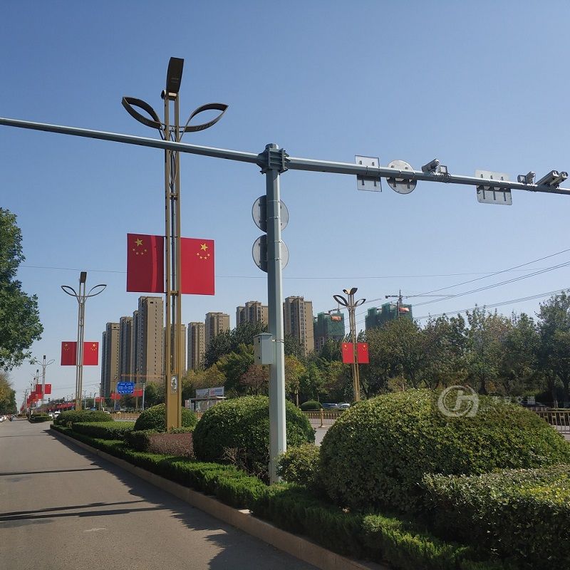 Galvanized steel traffic monitoring camera post poles