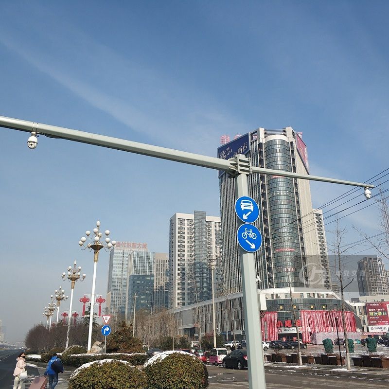 Galvanized steel traffic monitoring camera post poles