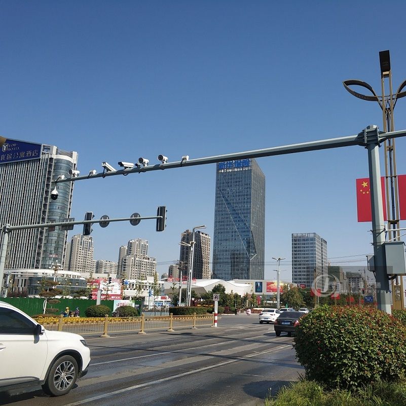 Galvanized steel intelligent traffic control post poles