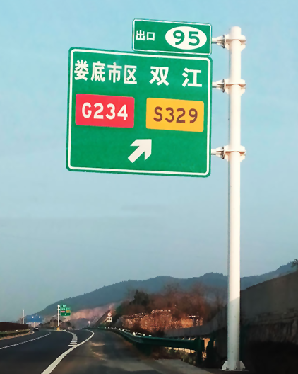 Multiple column highway traffic signs board