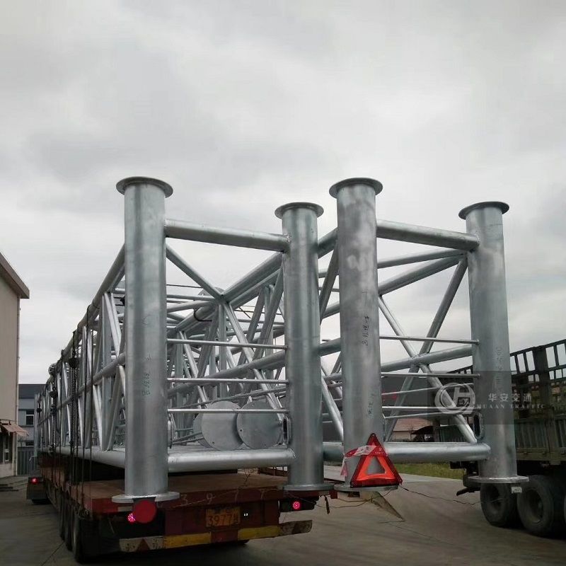 Multiple column galvanized steel traffic sign poles