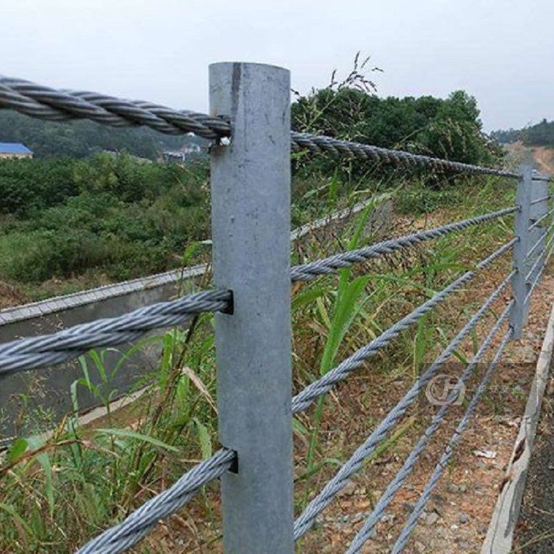 High strength 6 steel wire ropes flexible cable barrier flexible guard rail