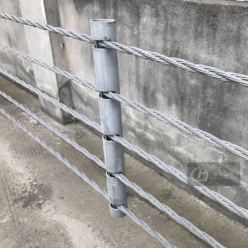 High strength 6 steel wire ropes flexible cable barrier flexible guard rail